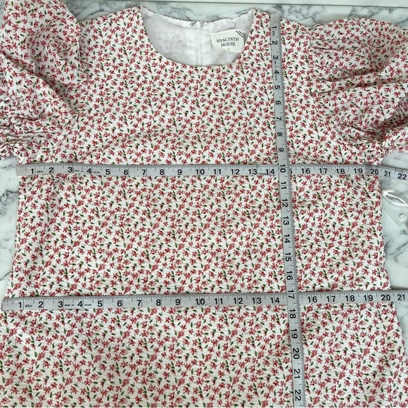 Hyacinth House Textured Floral Puff Sleeve Clemons Floral Mini Dress Size Large - Picture 10 of 14